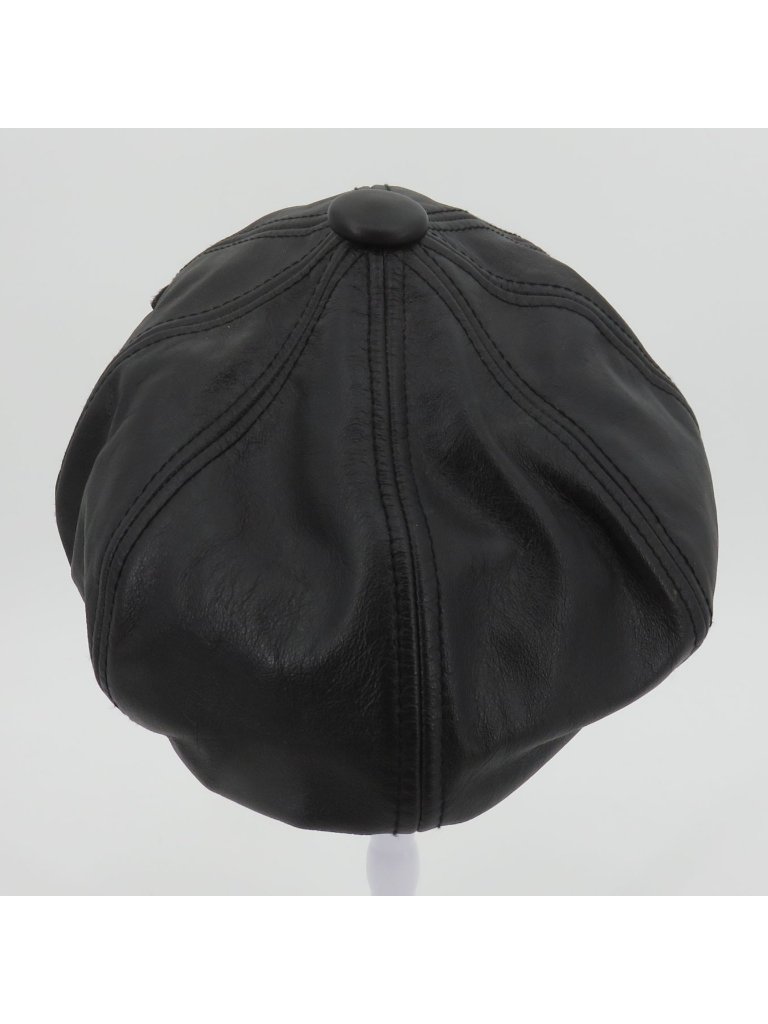 Harley Davidson Adult Large Black Leather Embroidered Lace Up Cabbie Newsboy Hat — image 4 of 8
